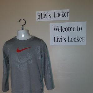 Nike Grey/Red Long Sleeve Tee